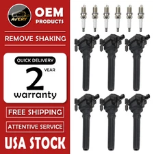 6 Ignition Coil + 6 Spark Plug for 1998-2005 Chrysler 300 300M 3.2L 3.5L V6