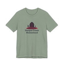 Unique Creek Homestead Red Barn Field Logo Tee Graphic Gardening Garden T-Shirt