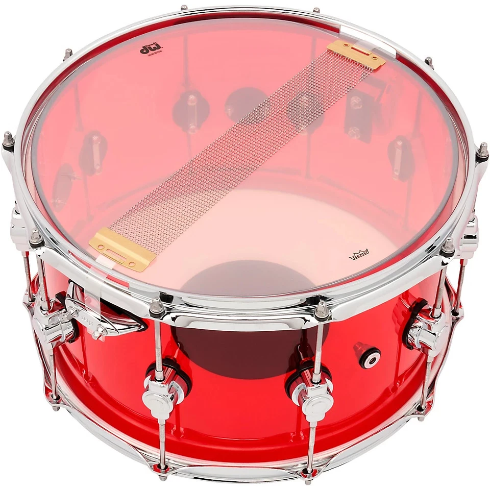 DW Design Series Acrylic Ruby Snare Drum 14 x 8 in. Ruby Glass - Image 3 of 4