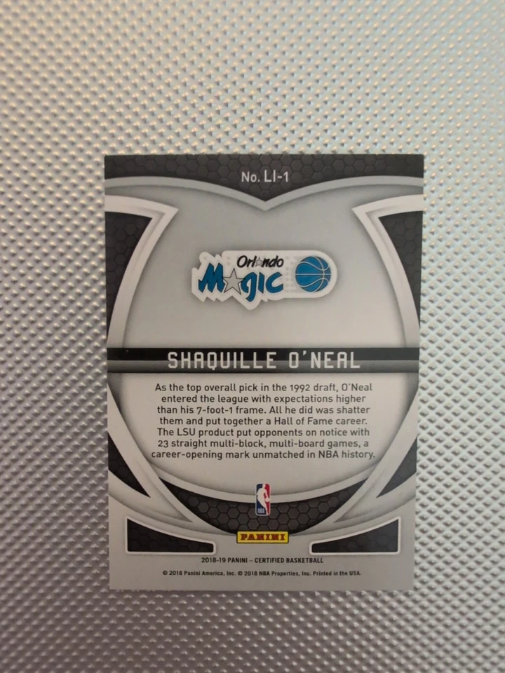 2018 Panini Shaquille O'Neal #LI-1 - Image 2 of 2