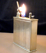 Briquet Ancien Table * LANCEL Pl OR RARE * Desk Fuel Lighter Feuerzeug accendino