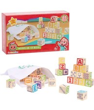 CoComelon 51-Piece Classic ABC Wooden Block Set, Preschool Building Toys, Learni