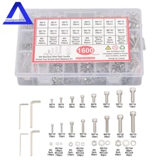 1600Pcs Metric Screw Assortment,M2 M3 M4 M5 Screws Nuts and Bolts Assortment Kit