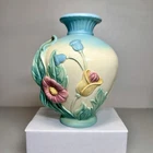 Vintage 1949 Hull Pottery Bow Knot Vase #B-4- 6.5"  USA  Tapered Egg shape