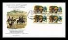 US COVER FIRST CIVIL SETTLEMENT ALTA CALIFORNIA FDC BLOCK OF 4 FLEETWOOD