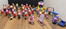 Lot of 37 Miniature Peppa Pig And Family Toy Figures And Accessories