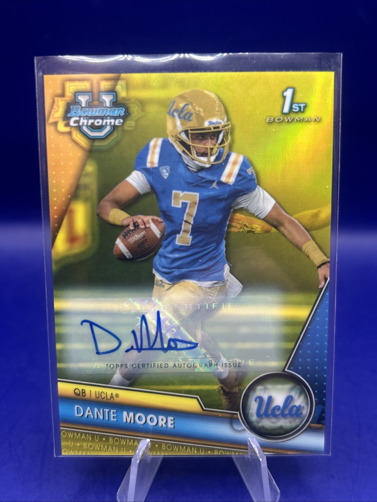 2023 Bowman Chrome U Yellow /75 Dante Moore 1st Bowman Auto UCLA #133 Oregon