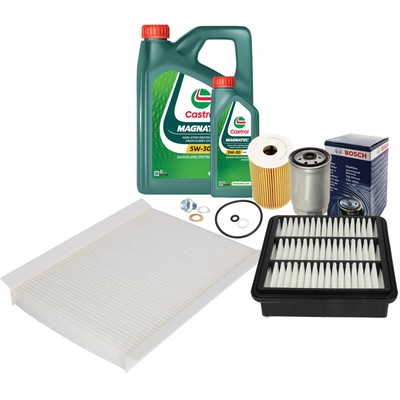 BOSCH Inspektionspaket 5L CASTROL EDGE 5W40C3 MAGNATEC für Hyundai i30 1.6 CRDi