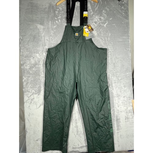 Carhartt 103506 365 Lightweight Rainstorm Waterproof Bib Overalls Green 2XL Reg