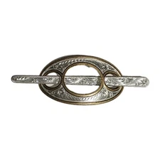 Montana Silversmith Style Engraved Barrette/Hair Clip Stick Silver/gold Unmarked