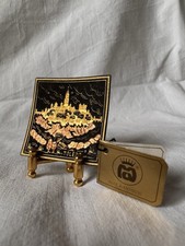 1 piatto Damascene inciso oro vintage TOLEDO CITY SCENE Spagna