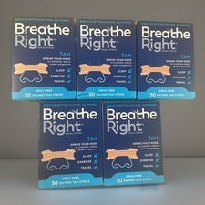 150 Breathe Right Original Nasal Strips Small/Medium-Tan 5 x 30-Sealed-150 Total