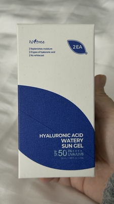 #ad ISNTREE Hyaluronic Acid Watery Sun Gel SPF50 PA Sunscreen 50ml 2 Pack $25.00