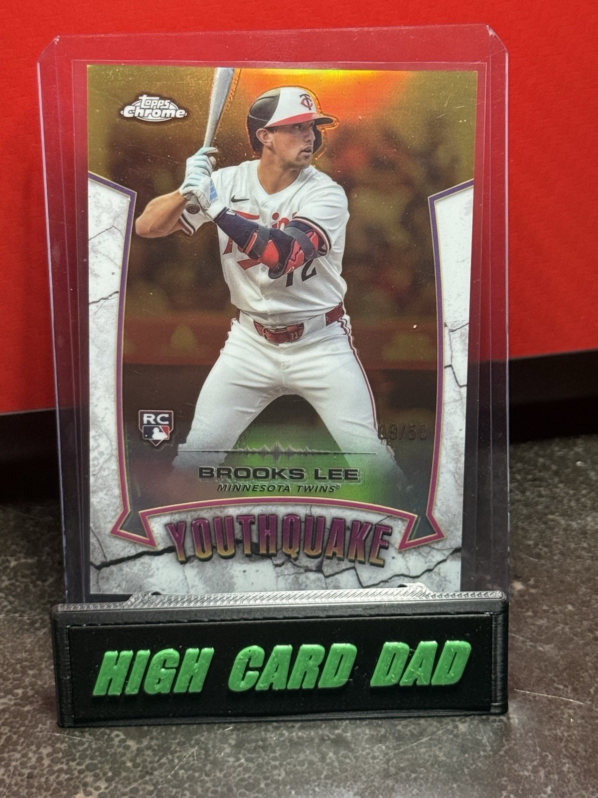 Brooks Lee 2025 Topps Chrome RC Youthquake Gold Refractor /50 Minnesota Twins