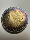 1883 O Morgan Silver Dollar BU Gem Monster Toner Toned Bulls Eye Rainbow 🌈
