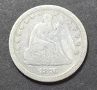 1876-CC Liberty Seated Quarter, VG , Cleaned