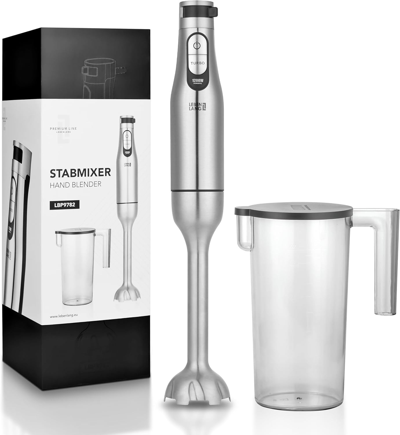 Frullatore a Immersione Alta Potenza 1200W - Kit Acciaio 1000ml
