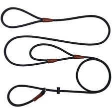 Double Handle Slip Lead 8FT Dog Leash, 1/4 Nylon Rope Training Lead, Traffic ...