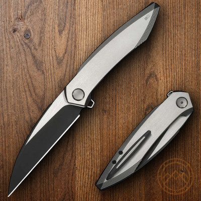 We Knife Co Ltd Fluxor Folding Knife 4'' Bohler M390 Steel Blade Titanium Handle