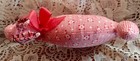 Primitive Gingham Fabric Handmade Stuffed Cat. 1940s. 6.5" H x 5" L. Fine Cond. — photo 4
