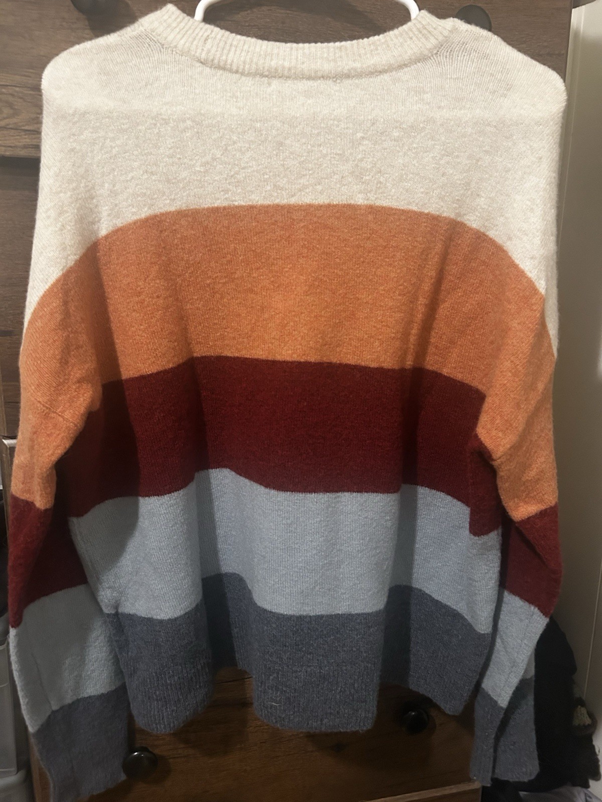 Madewell Striped Knit Pullover Sweater Multicolor Crew Neck Long Sleeve Size M