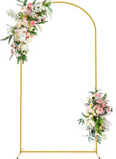 7.2 FT Wedding Arch Backdrop Stand, Gold Metal Arch Backdrop Stand for Wedding C