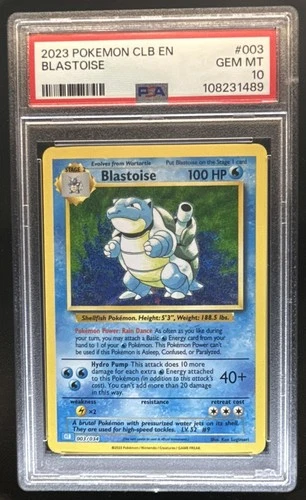 2023 Pokemon Classic Collection Blastoise & Suicune ex Deck #003/034 PSA 10