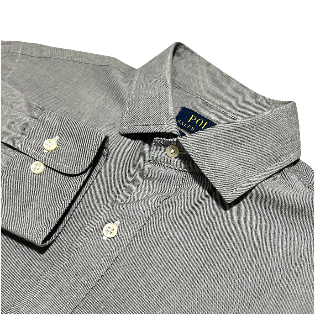 polo ralph lauren slim fit knit dress shirt Gray Solid Shirts for Men for sale Sweater Dresses