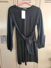 Amazon Black Front Tie Dress. Size Medium. New With Tags 