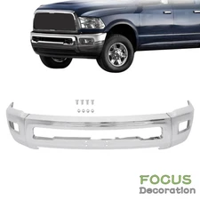 For RAM 2500 3500 2010-2018 Replacement Front Bumper Chrome With Fog Lamp Holes