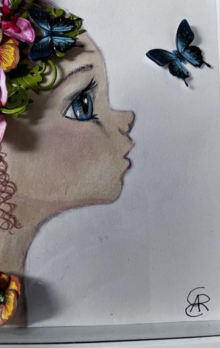Beautiful Hand Painted Original Framed and Signed Artwork Fairy Elf Whimsical - Picture 4 of 4