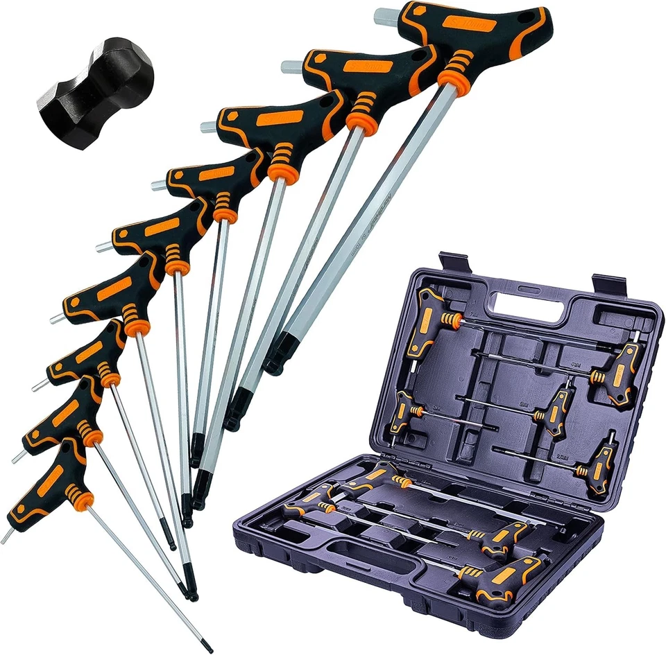 Ergonomic 9-Piece Energy Efficient T-Handle Allen Wrench Set with Storage - Image 3 of 4