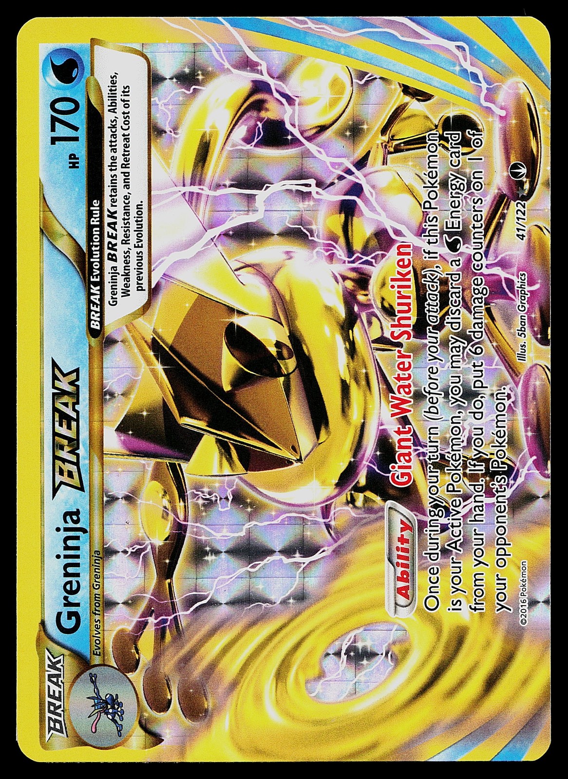 Pokemon Card - Greninja BREAK Holo XY - BREAKpoint 41/122 Rare BREAK