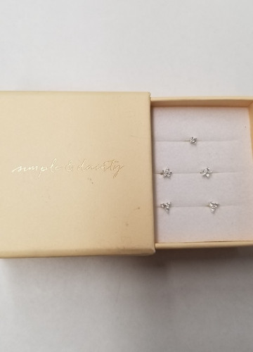 Simple & Dainty Flat Back Stud Earring Set 4mm Sterling Silver