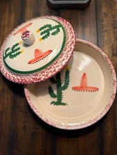 NEW Himark Sombrero Tortilla Warmer Terracotta Stoneware Lid Original Box