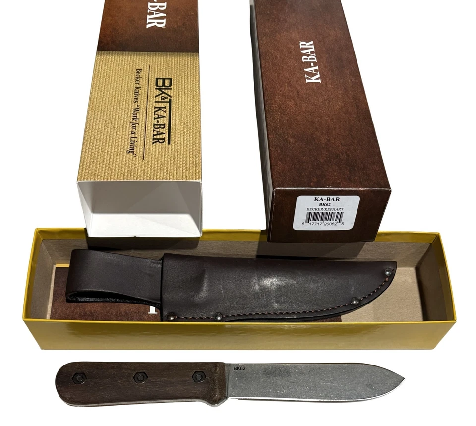 KA-BAR Becker BK62 Kephart escalas de nogal hoja fija Bushcraft, cuchillo de supervivencia Foto 2 de 3