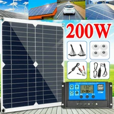 12V  200Watts Solar Panel Kit 100A Battery Charger w/ Controller Caravan Boat RV