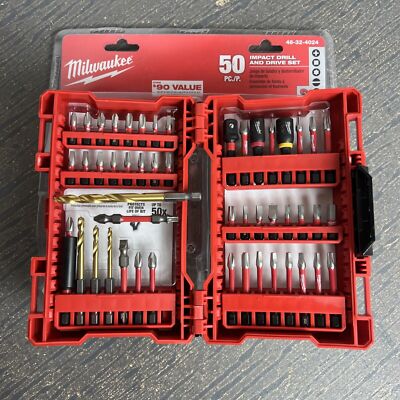 Milwaukee 50 Piece Screw Driver Drill Bit Set Impact Duty SHOCKWAVE Alloy Steel