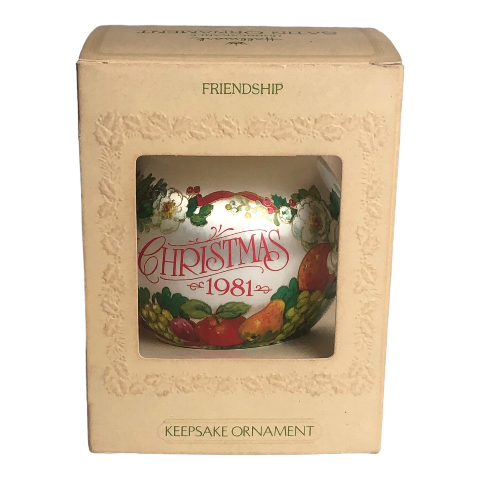 Hallmark 1981 Satin Friendship Ornament New In Box