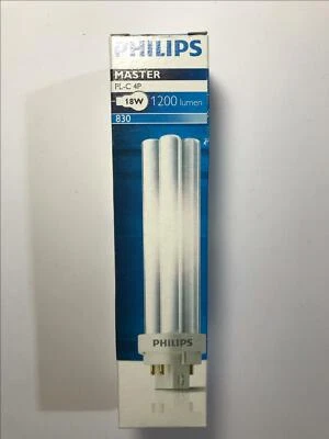 Philips Master PL-C 4P 18W 1200 lumen 830 Compact Fluorescent Lamp G24q-2 Bulb - Image 1 of 4