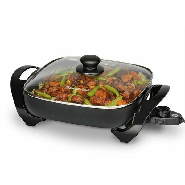 Small Electric Fry Pan Kitchen Skillet Mini Nonstick Glass Lid Indoor