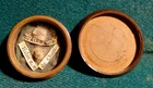 Antique WOOD RELIQUARY BOX w/ SHROUD ST FRANCIS SALES & HABIT ST JEANNE CHANTAL