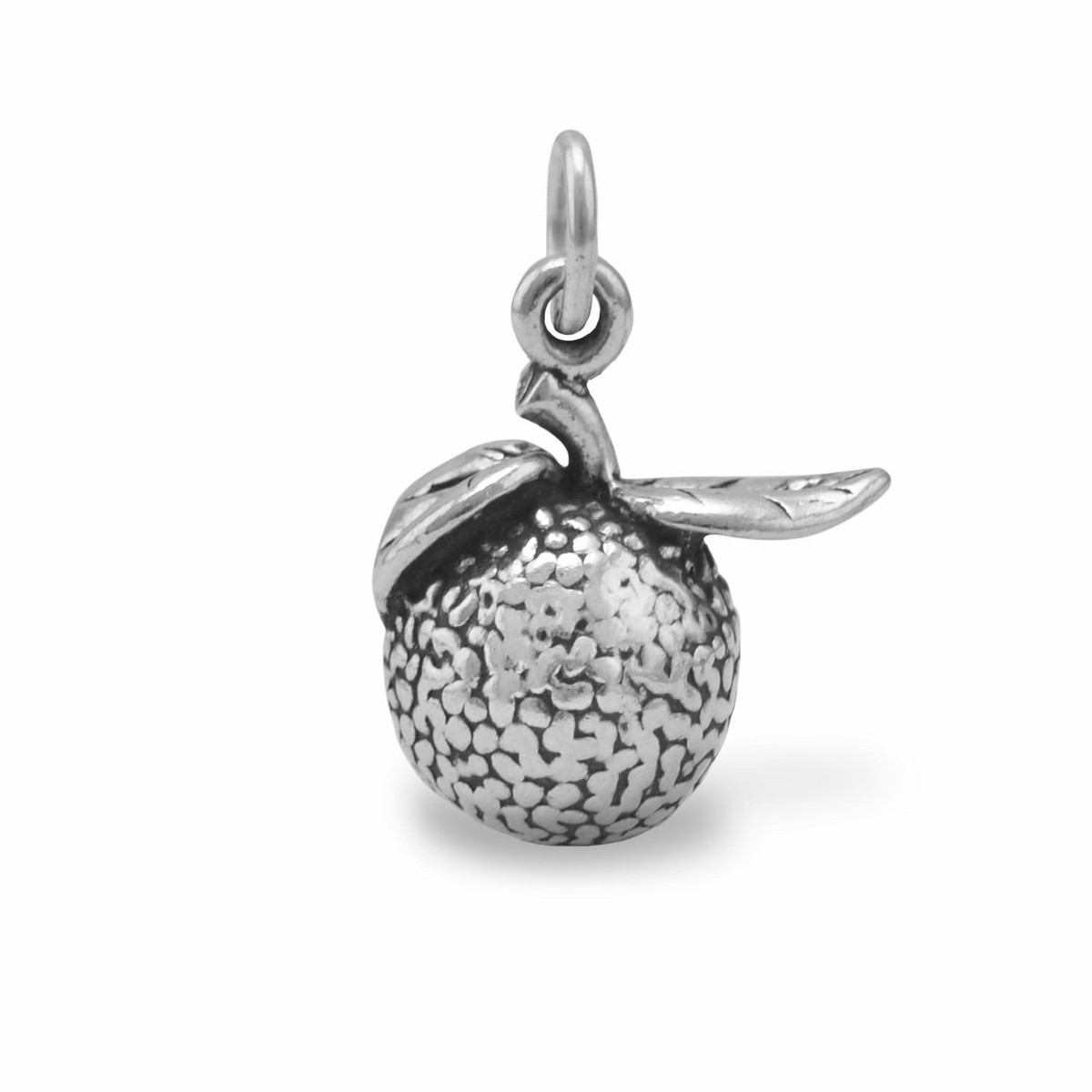 Men's Women's S925 Sterling Silver Oxidized Orange Fruit Charm