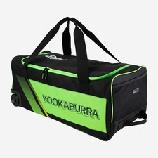 Image of 2026 Kookaburra Cricket 9500 Junior Black Green Wheelie Bag Size 70 x 31 x 28cm