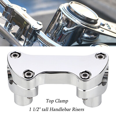 1 1/2" tall Handlebar Risers &Top Clamp For Harley Heritage Softail ...