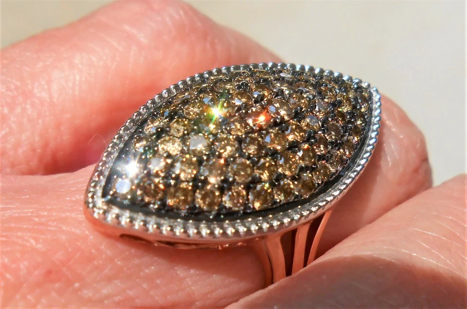 Fancy Champagne/Cognac Diamond Ring, size 8, 1.75 cts - Image 2 of 4