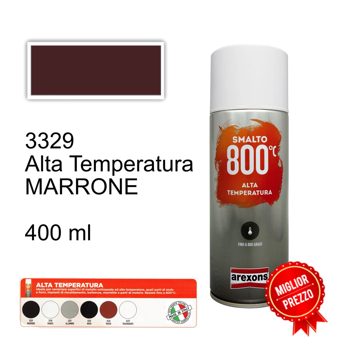 Vernice spray alte temperature per marmitte 400 ml Nero opaco Vernice spray alte temperature per marmitte 400 ml Nero opaco