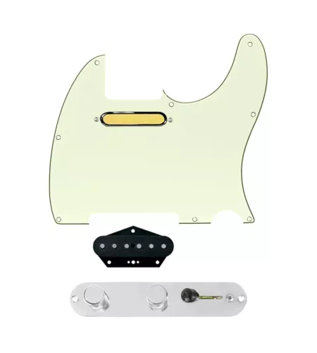 920D Gold Foil Pickup 3 way Reverse Knobs Mt Green/CH Pickguard for Tele Guitar