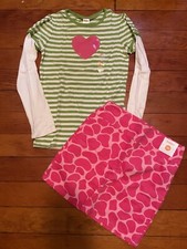Gymboree Lovable Giraffe Heart Tee Shirt Skort Set Girls 10 NEW NWT