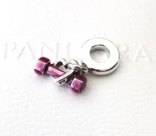 Pandora Dumbbell & Heart Gym Pink Charm 799545C01 +FREE Pandora Gift Box +Tag